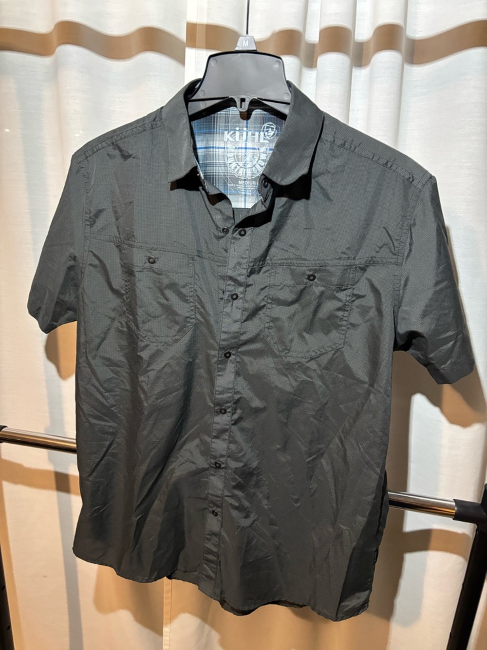 Kuhl Men’s Short Sleeve Button-Down Shirt - Charcoal - Picture 2 of 14